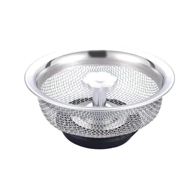 Filtre à eau pour évier de cuisine, 1 pièce, en acier inoxydable, pour salle de bain, couvercle de drain de sol, bouchon attrape-cheveux white