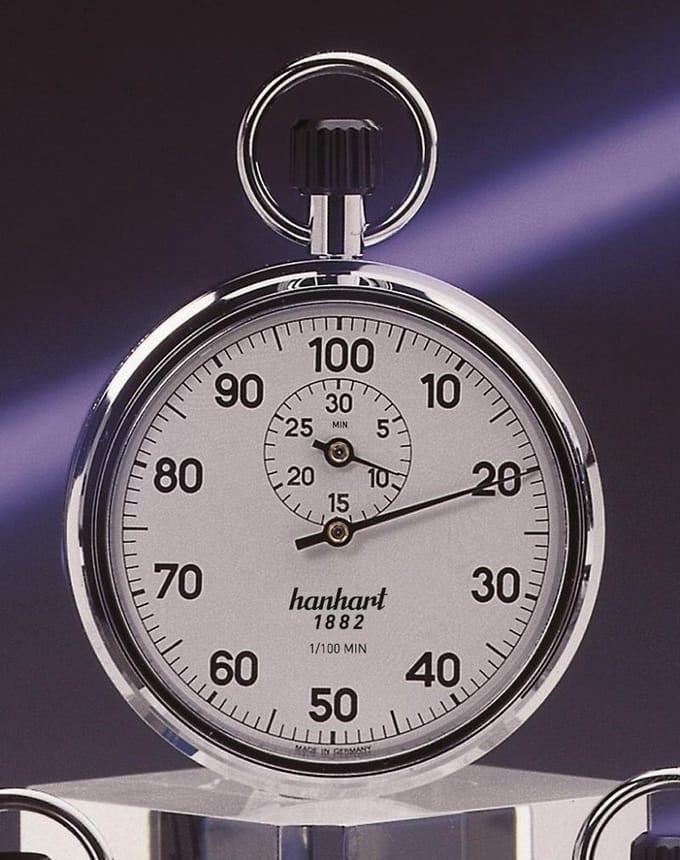 Hanhart mechanische stopwatch 112.0201-00 - 1/100 min. 30 min.