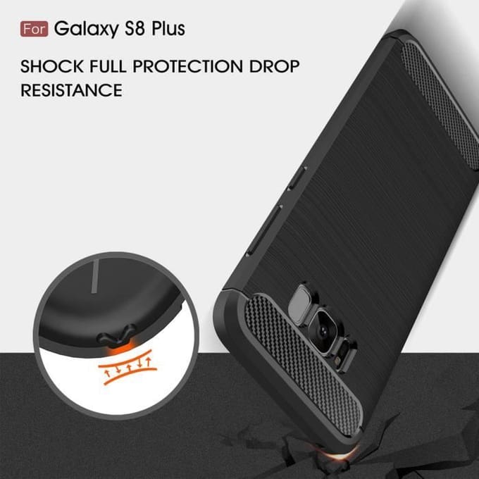 Hoesje - Samsung - Galaxy S8+ Plus - Koolstofvezel - Flexibel - Schokbestendig zwart