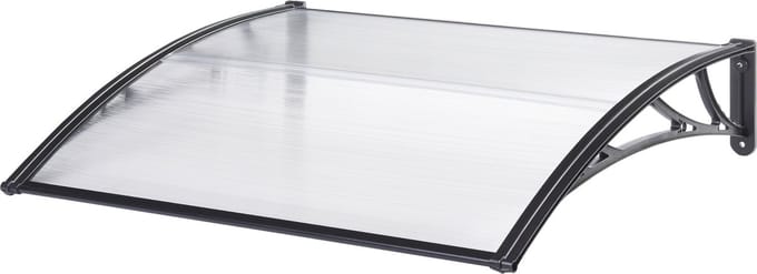 Deurluifel Mellerud afdak 100x60 cm transparant en zwart