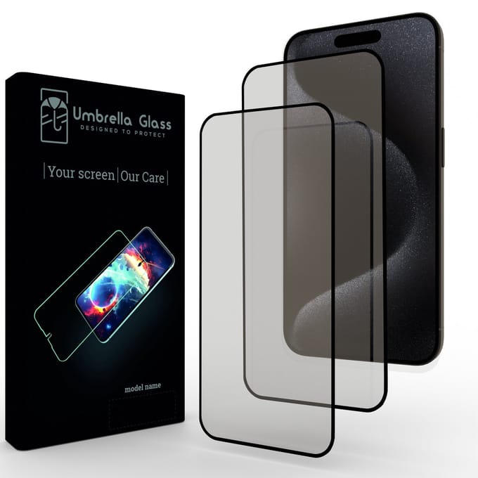 Umbrella Glass Screenprotector - Geschikt voor Apple iPhone 15 Pro - Full Cover