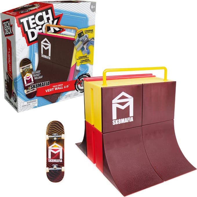 Tech Deck X-Connect Park Creator - Vert Wall 2.0 - aanpasbare en bouwbare ramp met uniek vingerskateboard
