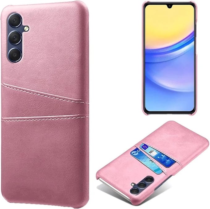 Backcover met Opbergvakjes + PMMA Screenprotector voor Galaxy A15 _ Roze Goud
