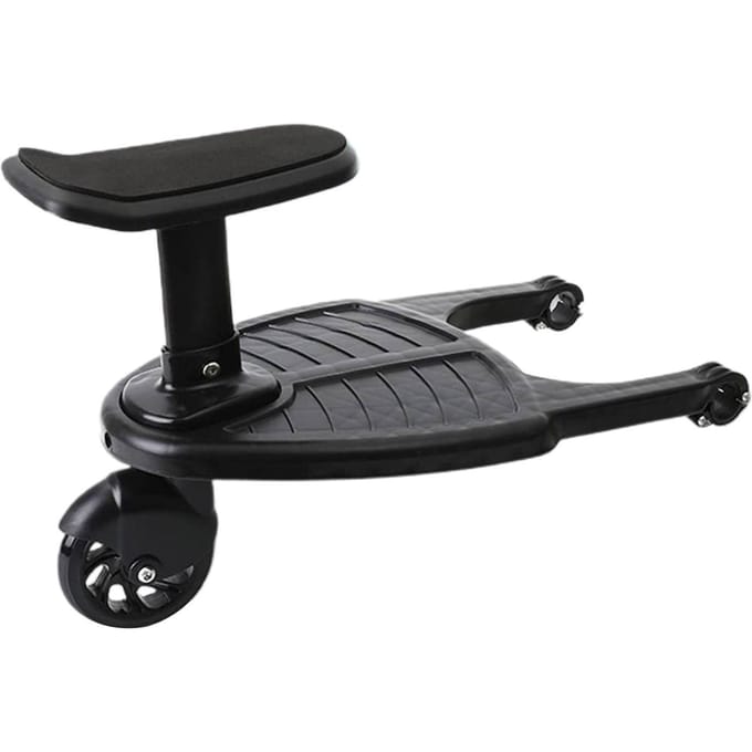 Kinderwagen Wielenplank Kinderwagen Meerijplank met Zadelzitje Kind Kinderwagenopzetstuk Geschikt voor gray