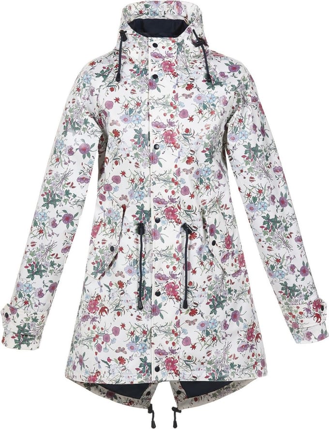 Wit gebloemde dames regenjas / parka Shangri-La HafenCity® van BMS S