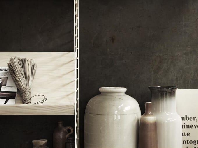 String Furniture - Tijdschriftenrek hout - wit - 58 x 30 cm