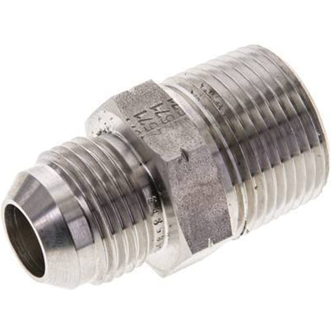 JIC  Dubbele Nippel UNF 7/8''-14 X 3/4'' NPT RVS 170bar
