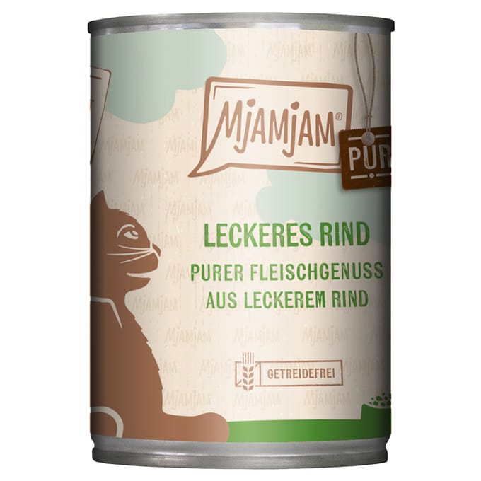 6x400g MjAMjAM puur vlees heerlijk puur rund kattenvoer nat
