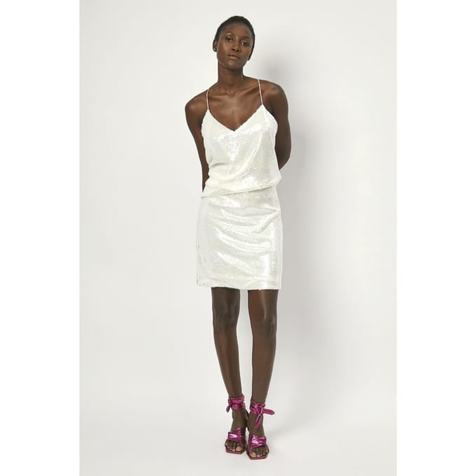 Dante6 Peio Sequins Skirt Milk White Größe: 36 | Miniröcke Outlet | Damen | Weiß