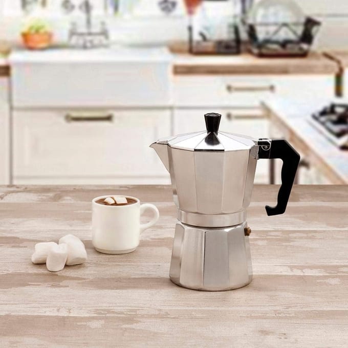 Aluminium Koffiezetapparaat voor 6 Kopjes - Stalen Percolator