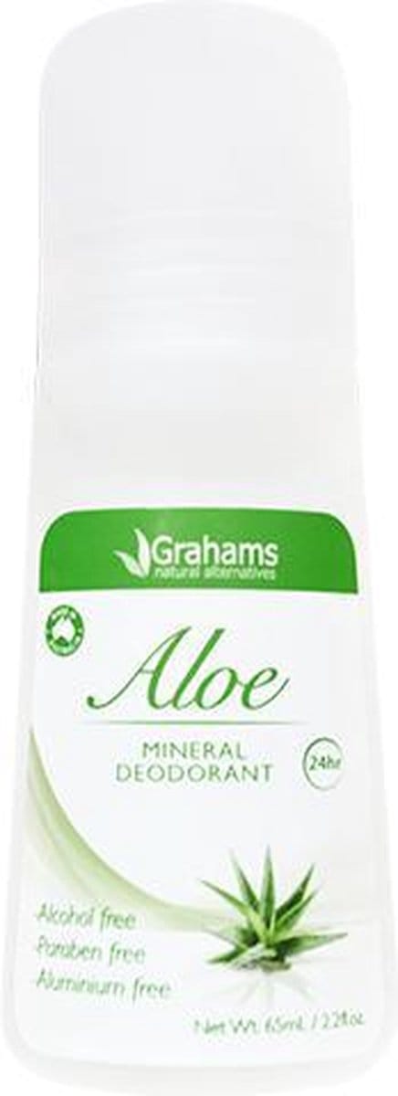 Grahams Aloë Mineral Deodorant Roll-on – Gevoelige Huid – 65 ml