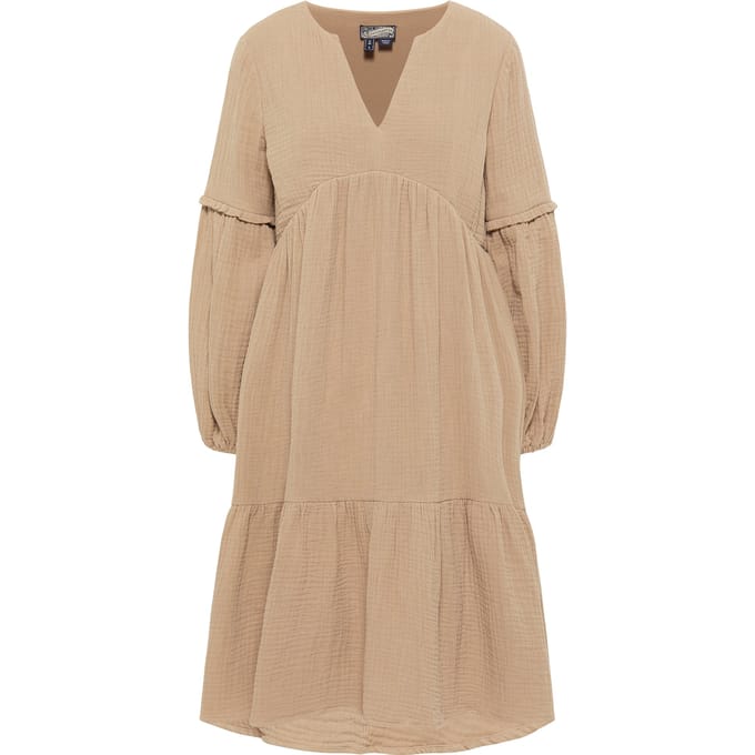 Dreimaster midi-jurk Dames steenbeige