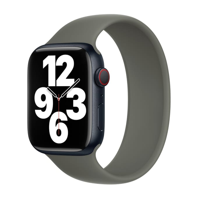 Apple Siliconen solobandje voor de Apple Watch | 44/45/46/49 mm - Maat 1 - Olive