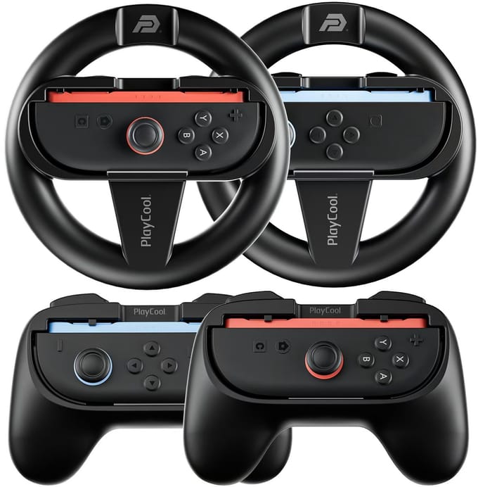 PlayCool 4-in-1 Accessoireset voor Nintendo Switch 2 – 2 Joy-Con sturen & 2 Joy-Con Grips