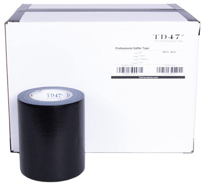 TD47 Professional Gaffa Tape 150mm x 25m Zwart (Doos 6 Rollen)