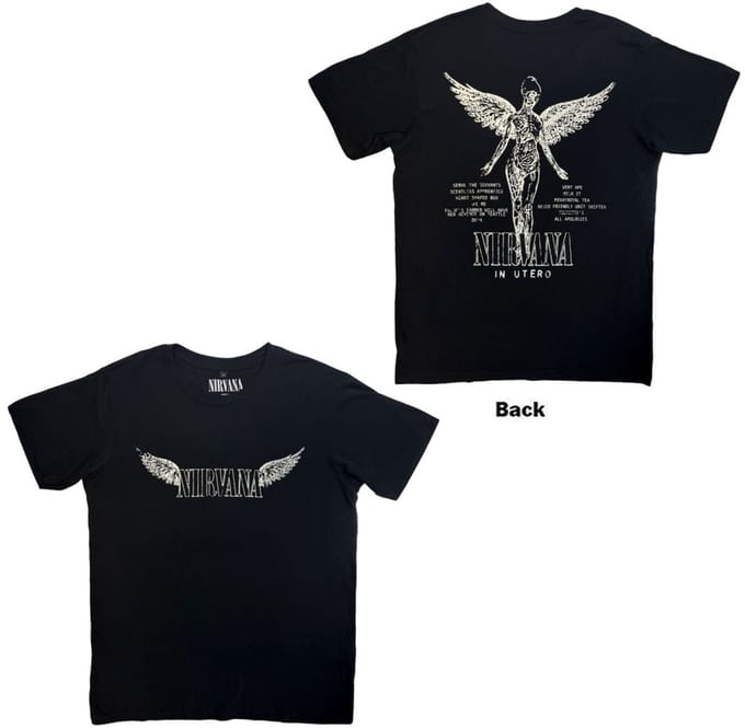 Nirvana - In Utero Tracklist Heren Tshirt - M - Zwart