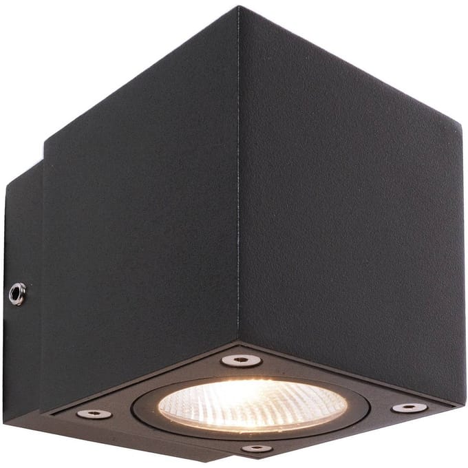 Deko-Light LED buiten wandlamp Cubodo Single Mini, aluminium, donkergrijs