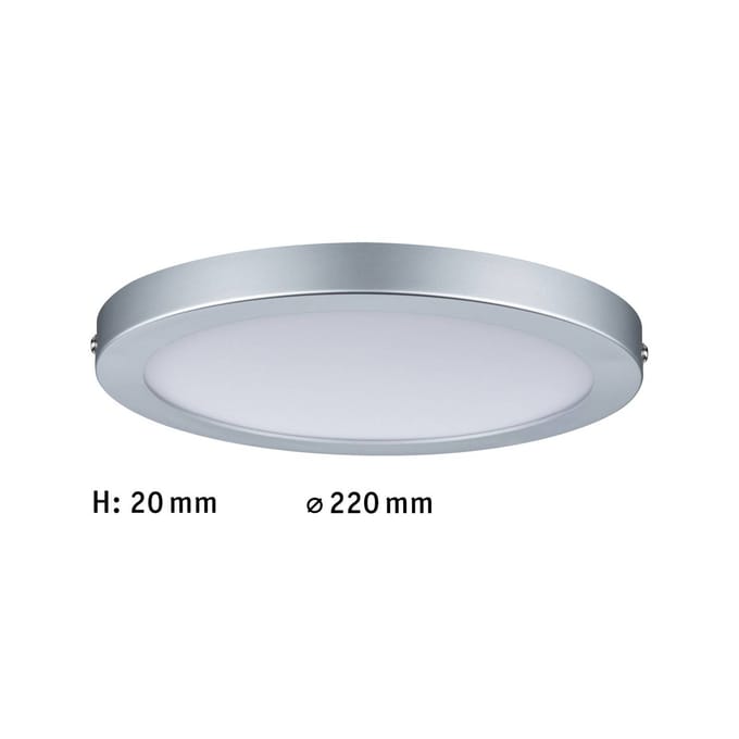 LED-paneel Atria rond 220 mm 14W 1150lm 2700K Chroom mat dimbaar