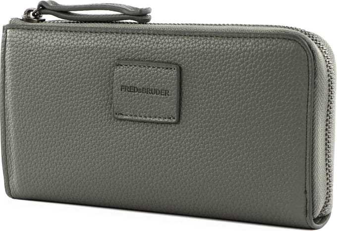 FREDsBRUDER Leren Portemonnee Lanbe Zip Around Wallet Sage Kaki