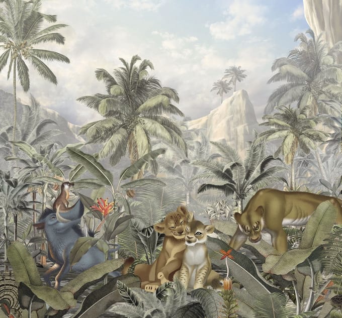 Fotobehang Lion King Hills - Meerkleurig - 2,80m X 300cm