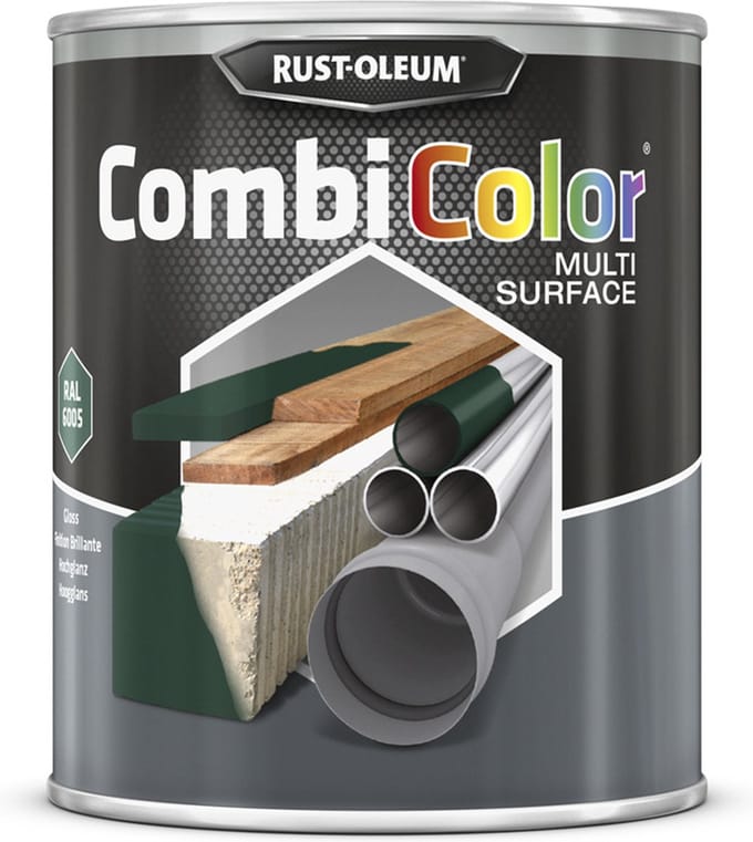 Rust-Oleum CombiColor Multi-Surface Hoogglans Kleur: Mosgroen RAL 6005, Inhoud: 0,75 Liter