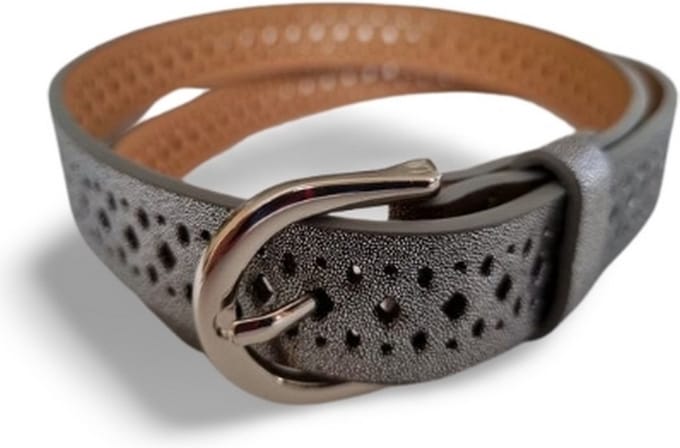 Riem grijs geperforeerd - Riemmaat 90 cm