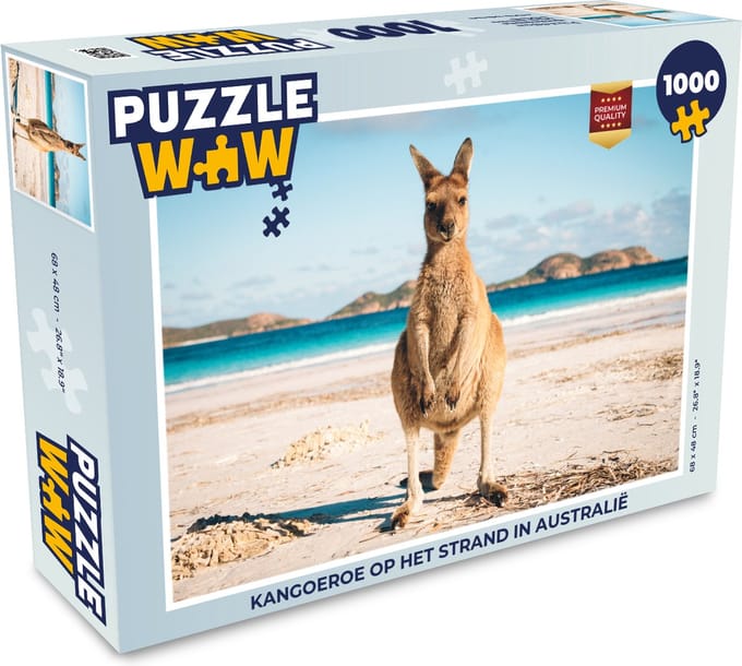 Puzzel Kangoeroe op het strand in Australië - Legpuzzel - Puzzel 1000 stukjes volwassenen