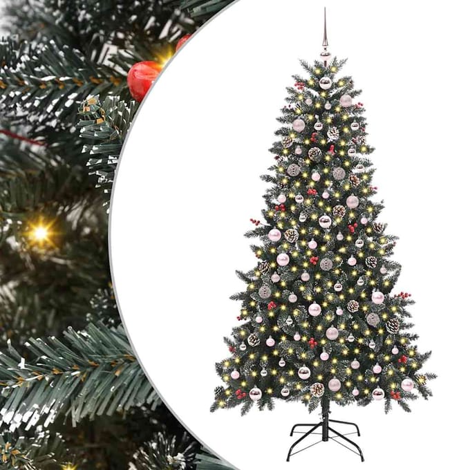 vidaXL - Kunstkerstboom - Groen - 180 - cm - PVC - en - Plastic - en - Staal