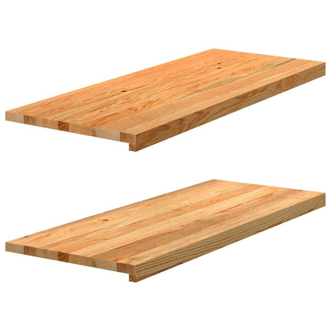 vidaXL - Vensterbanken - 2 - st - 100x40x2 - cm - massief - eikenhout - lichtbruin