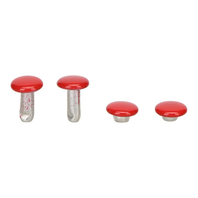 500 Sets Leren Klinknagels 6x8mm Geëlektroplateerd Metaal met Hoge Sterkte Wijdverspreid Gebruikte Dubbele Kap Klinknagels voor red