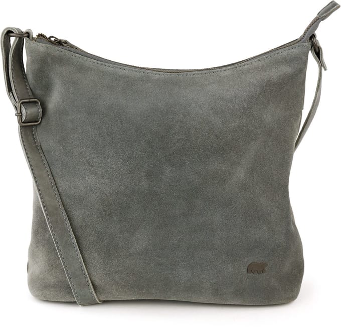 Bear Design Amber Suede Leren Schoudertas - Grijs