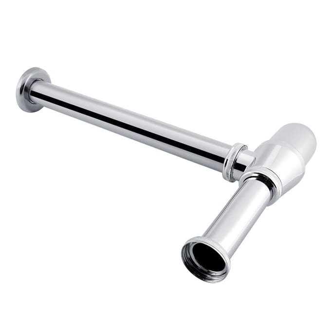 Siphon de lavabo rond en alliage de zinc chromé pour salle de bain et cuisine white