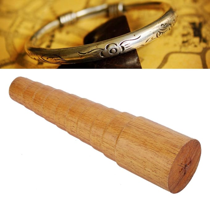 Houten Trap Armband Mal Sizer Bangle Meten Maatstok Sieraden Deformatie Reparatie Gereedschap beige