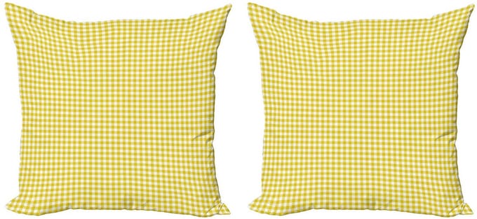 ABAKUHAUS Abstrakt Kussenhoes – 40x40 – Dubbeldruk – geel/wit