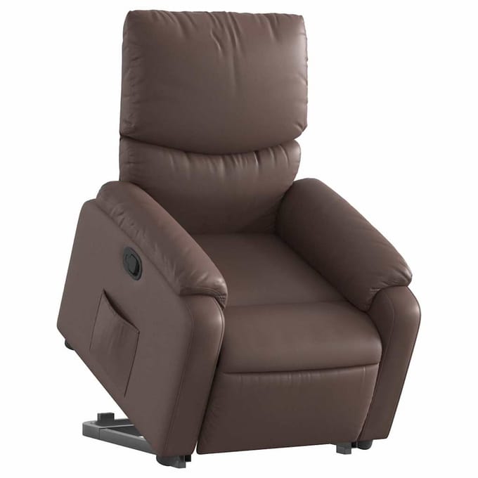 vidaXL - Sta-op-fauteuil - verstelbaar - kunstleer - bruin