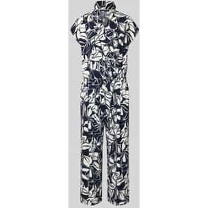 Jumpsuit met sjaalkraag en kapmouwen