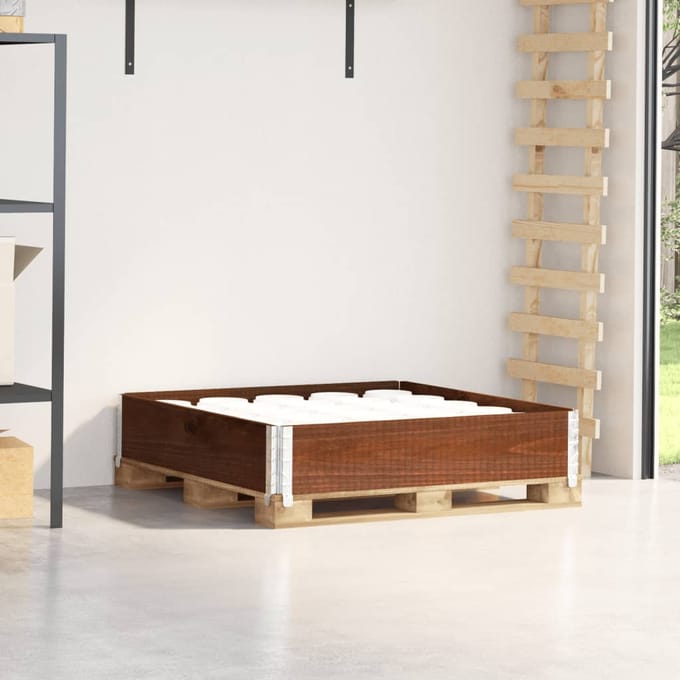 vidaXL - Palletopzetrand - 100x100 - cm - massief - grenenhout - bruin