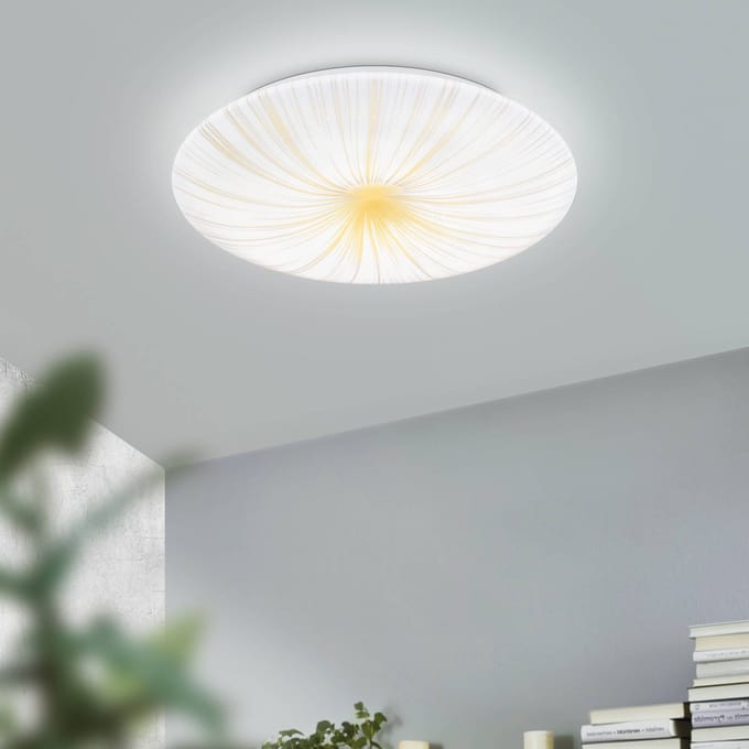 EGLO Nieves 1 Plafondlamp - LED - Staal|Kunststof - Wit|Goud