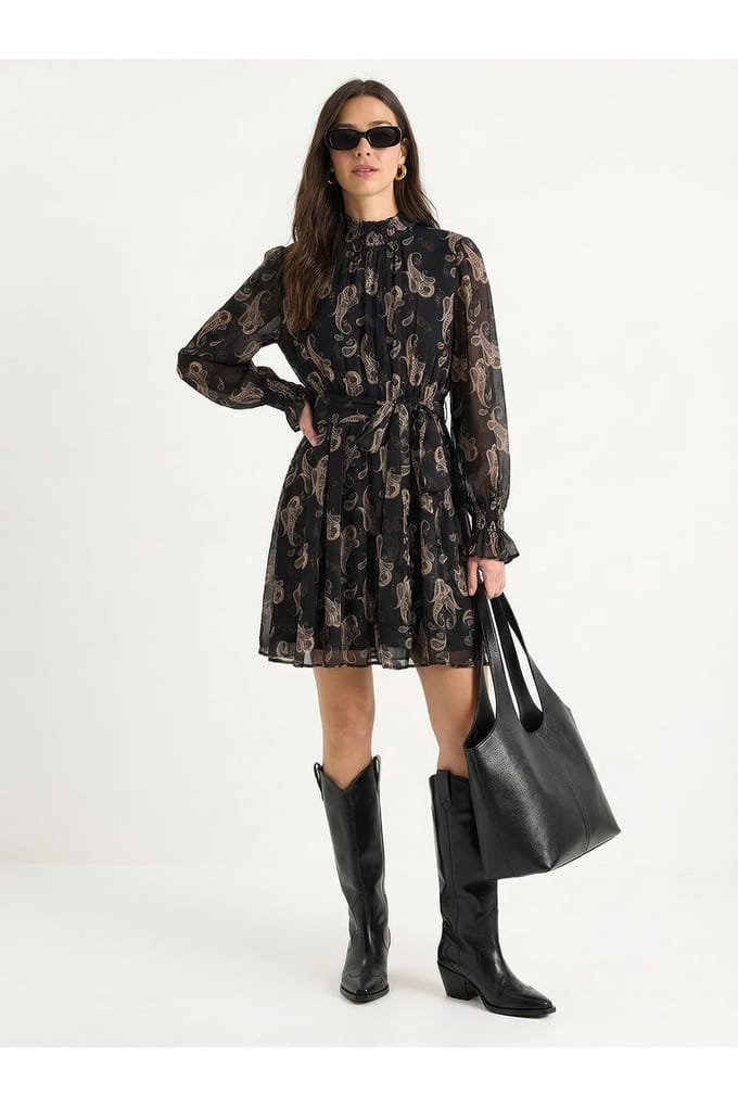 Gestrikte Paisley Print Coljurk