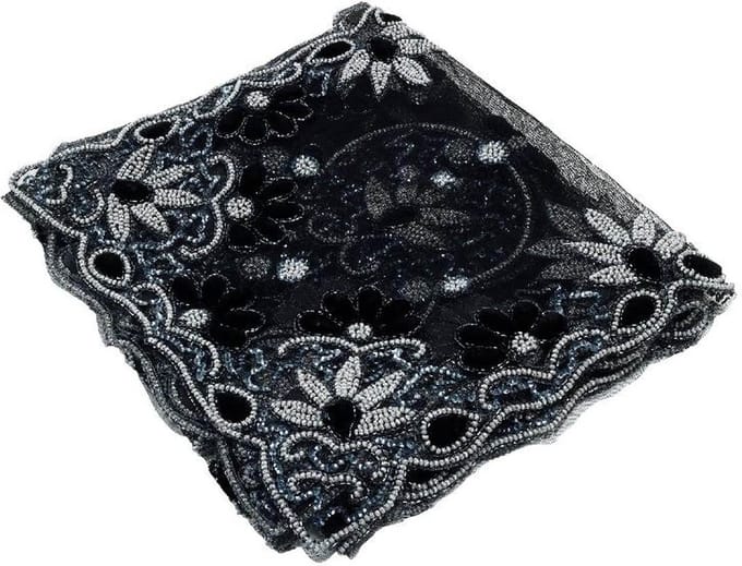 PTMD Elvive Tafelkleed Loper Geborduurd - 300 x 40 cm - Poly - Zilver