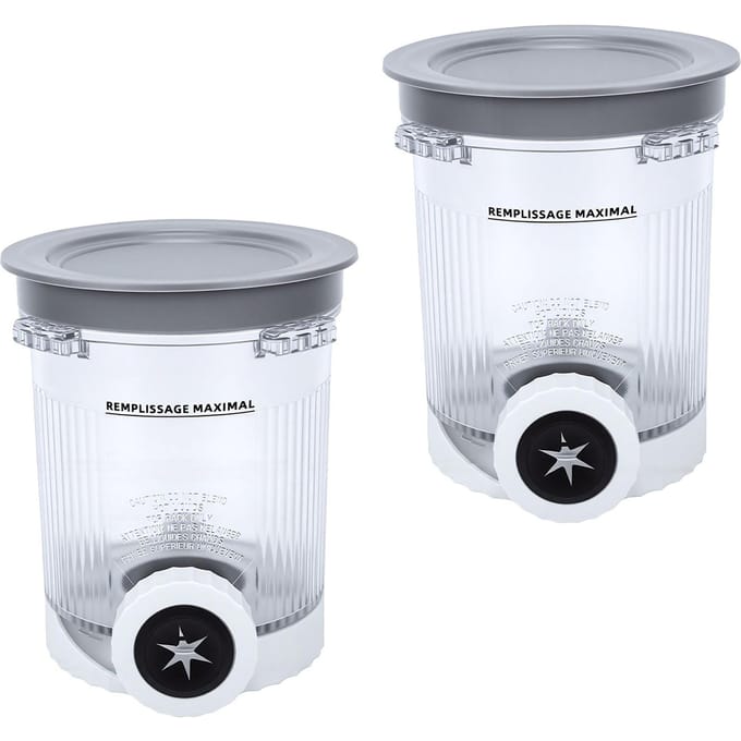 2 Stuks Containers Passend voor NC700 NC701 IJsmachines Extra Bekers Vervanging Luchtdicht Vriezerbestendig gray