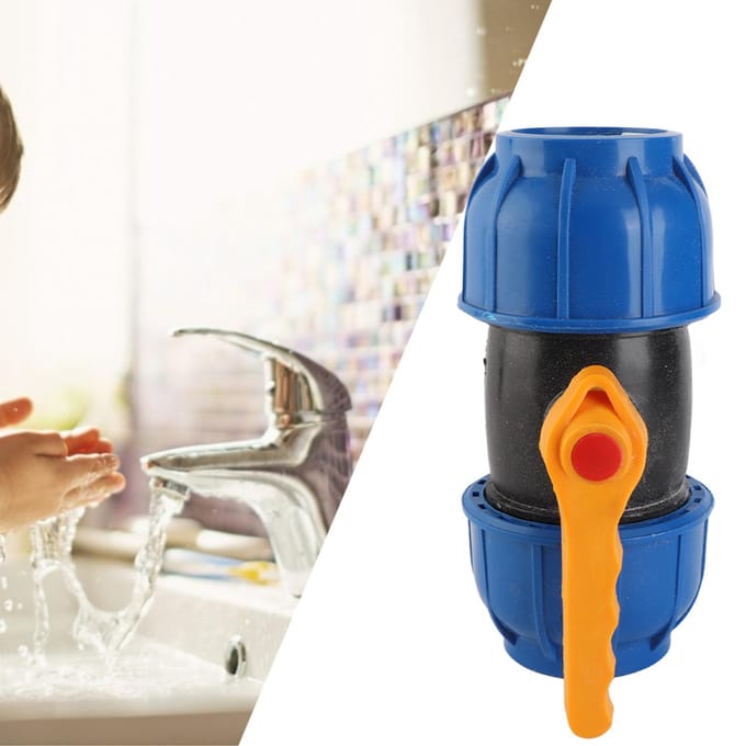 Raccord de tuyau PE 63 mm, vanne à boisseau sphérique, raccord de tuyau d'eau, accessoires de vanne