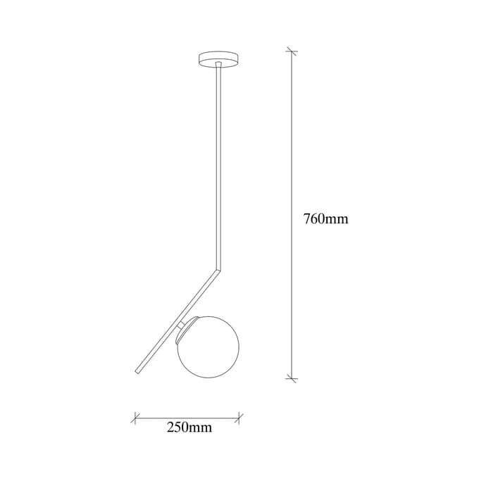 Opviq Hanglamp Dolunay 143-AV, zwart, één glazen kap