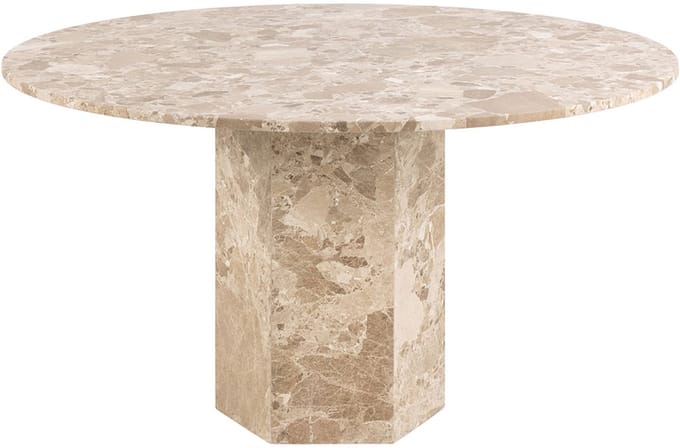 Giga Living Eettafel Rovan - Rond Bruin Marmer - Ø130x75cm