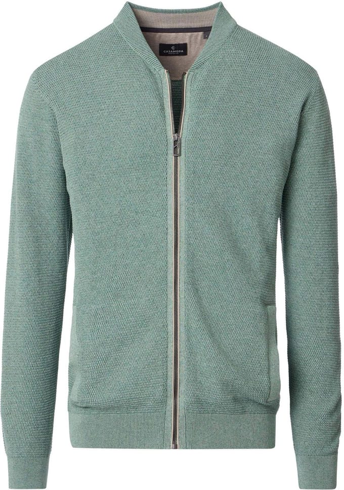 CASAMODA Vest Zip Structure Lichtgroen - Maat 3XL - Heren