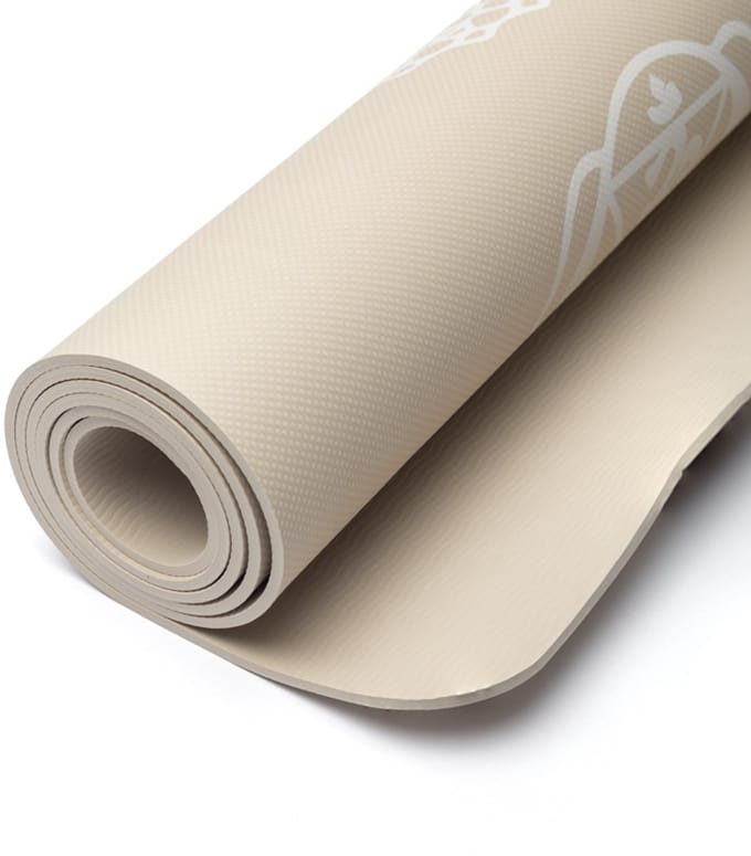 Yogi & Yogini Premium TPE yogamat chakra beige – 61 cm x183 cm x 0.5 cm
