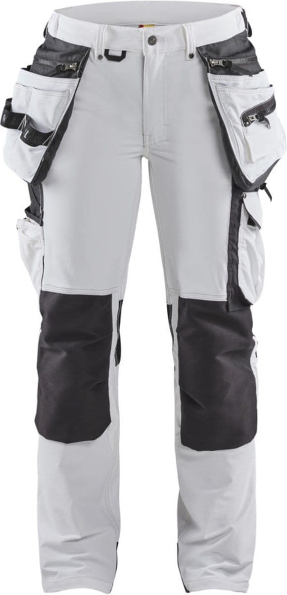 Blaklader Dames schildersbroek 4-weg stretch 7179-1645 - Wit/Donkergrijs - D19