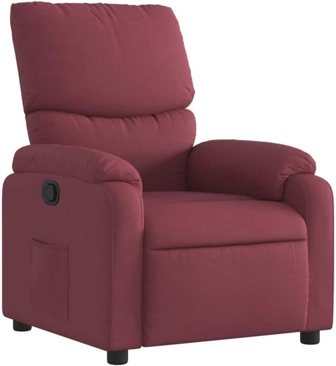 Verstelbare Relaxfauteuil in Wijnrood - Comfortabele Luie Stoel voor Thuis