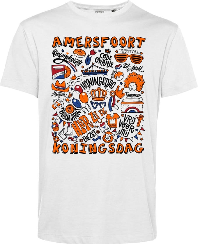 T-shirt Amersfoort Oranjekoorts | Wit | maat M