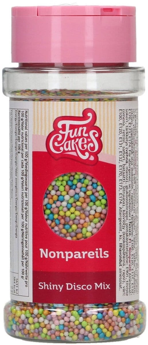 FunCakes NonPareils - Shiny Disco Mix - 80g - Eetbare Decoraties voor Taarten en Cupcakes
